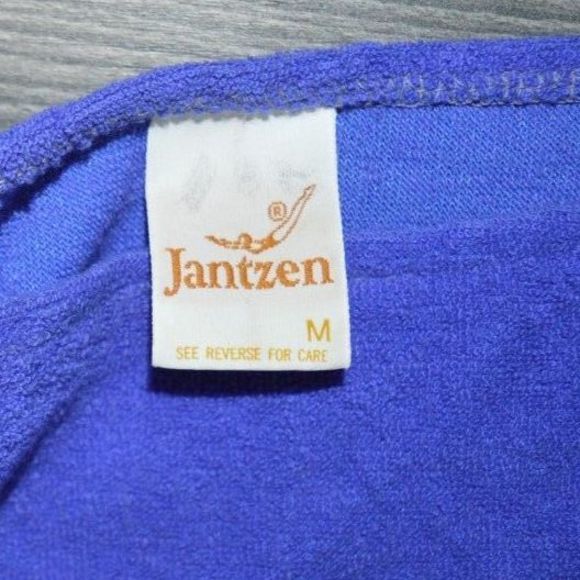 MCM 1960s Jantzen Made in the USA Purple Swimsuit Coverup Terry Cloth Pockets - Picture 2 of 8